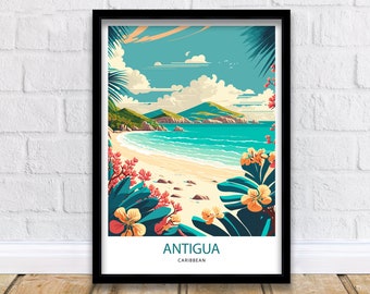 Antigua Travel Print  | Antigua Poster | Antigua | Travel Print | Antigua Art | Travel Poster | Antigua Wall Art | Antigua And Barbuda