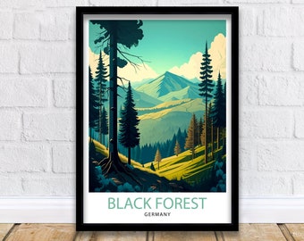Black Forest Germany Travel Print Black Forest Wall Art Germany Travel Poster Black Forest Illustration Germany Wall Decor Black Forest Gift