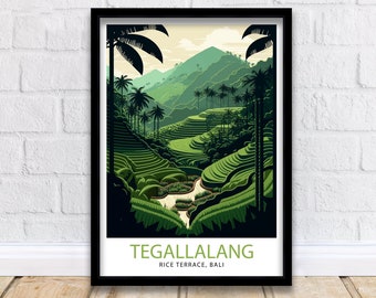 Tegallalang Rice Terrace Bali Print  Wall Decor Home Living Decor Travel Poster Gift for Bali Lovers Bali Home Decor