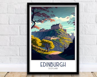 Edinburgh Castle Travel Poster | Scotland Wall Art