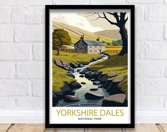Yorkshire Dales National Park Travel Poster | Landscape Art Print