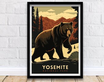 Yosemite National Park Travel Print  | National Park | Yosemite Print | Yosemite Poster | National Park Poster | National Park Art