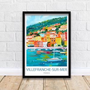 Villefranche-sur-Mer Französische Riviera Reise-Druck-Wand-Dekor-Wandkunst Villefranche-Wandbehang Hauptdekor Villefranche-Geschenkkunst
