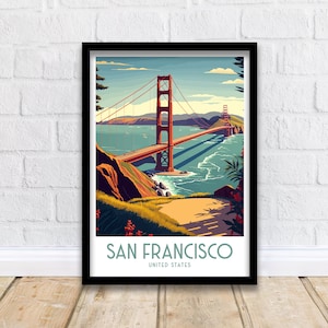 Impressão de viagem de São Francisco | | Pôster de São Francisco | Ponte Golden Gate | Arte de São Francisco | Pôster de viagem | Impressão de viagem | Arte de parede