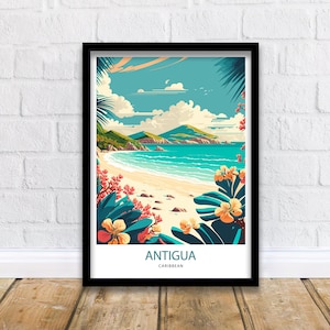 Antigua Travel Print  | Antigua Poster | Antigua | Travel Print | Antigua Art | Travel Poster | Antigua Wall Art | Antigua And Barbuda