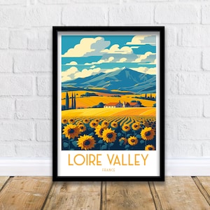 Loire Valley Travel Print  Wall Decor Loire Valley Poster France Travel Prints Loire Valley Art Print Loire Valley Illustration Loire Valley