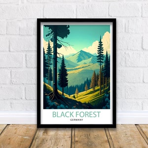 Schwarzwald Deutschland Reise-Druck Schwarzwald Wand Kunst Deutschland Reise Poster Schwarzwald Illustration Deutschland Wand Dekor Schwarzwald Geschenk