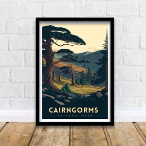 Cairngorms Travel Print | National Park | Scotland | Cairngorms Print | Travel Poster | Scottish Highlands | Cairngorms Poster