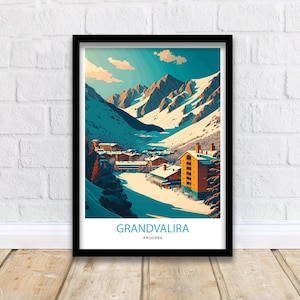 Andorra Ski Poster | Vintage Ski Poster | Schlafzimmer Poster | Ski Poster | Andorra Poster | Retro Ski Poster | Andorra Reisedruck | Andorra