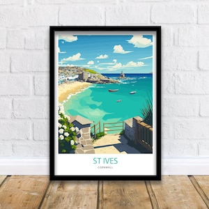 St Ives, Cornwall Reiseplakat, Kunstdruck, Wandkunst, Kunstdruck