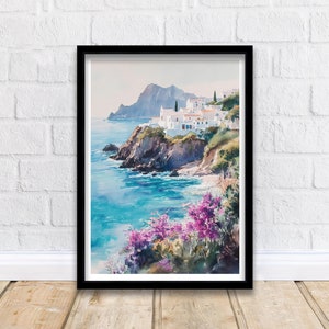 Sicily Watercolor Travel Print Wall Decor Wall Art Sicily Landscape Wall Hanging Home Décor Italian Island Gift Art Lovers Scenic Print