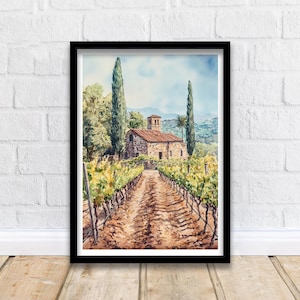 Napa Valley Watercolor Print Wall Decor Napa Valley Wall Art Wine Country Watercolor Napa Valley Gift Art Lovers California Wine Art Lover