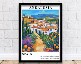 Andalucía Spain Travel Poster Wall Decor Wall Art Andalucía Landscape Wall Hanging Home Décor Spanish Countryside Gift Art Lovers Scenic