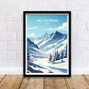Val Thorens Travel Print | Travel Poster | Ski Poster | Ski Print | Val Thorens Poster |  Val Thorens Print | France | Val Thorens Wall Art