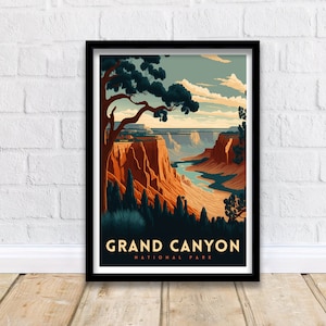Grand Canyon Travel Print  | Grand Canyon | Grand Canyon Print | Grand Canyon Poster | Wall Art | National Park | Arizona Wall Art