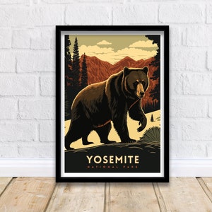Yosemite National Park Travel Print  | National Park | Yosemite Print | Yosemite Poster | National Park Poster | National Park Art