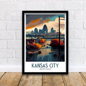 Kansas City Travel Print  | Kansas City Print | Kansas City Poster | Kansas City Art | Travel Poster | Kansas City Wall Art | Missouri