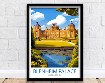 Blenheim Palace Oxfordshire Travel Print Wall Decor Wall Art Blenheim Palace Wall Hanging Home Décor Blenheim Palace Gift Art Lovers British