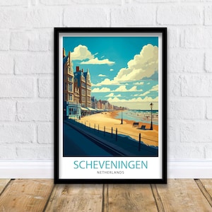 Scheveningen Netherlands Travel Print  Scheveningen Wall Decor Scheveningen Poster Netherlands Travel Prints Scheveningen Art Print