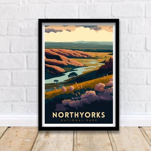 North York Moors Travel Print  | Yorkshire | Travel Poster | Yorkshire Print | National Park Print | North York Moors Art | Yorkshire Poster