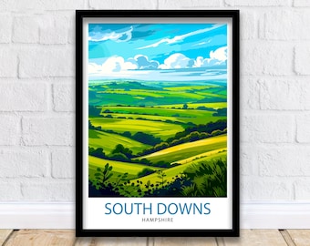 South Downs England Travel Print Wall Decor Wall Art South Downs Wall Hanging Home Décor South Downs Gift Art Lovers British Art Lover Gift