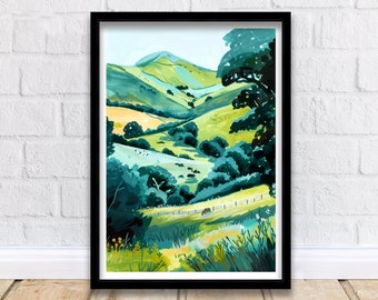 Black Mountains Wales Reise-Druck Wand-Dekor-Wand-Kunst Black Mountains Wandbehang Home Décor Black Mountains Geschenk Kunstliebhaber Waliser Kunst