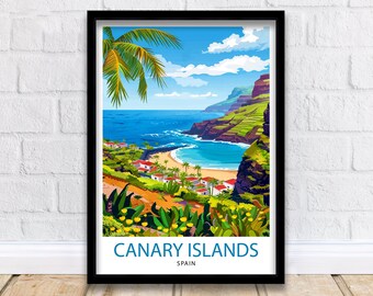 Canary Islands Travel Print Wall Decor Wall Art Canary Islands Wall Hanging Home Décor Canary Islands Gift Art Lovers Spanish Art Lover Gift
