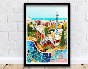 Barcelona Spain Travel Print Wall Decor Wall Art Barcelona Wall Hanging Home Décor Barcelona Gift Art Lovers Spanish Art Lover Gift