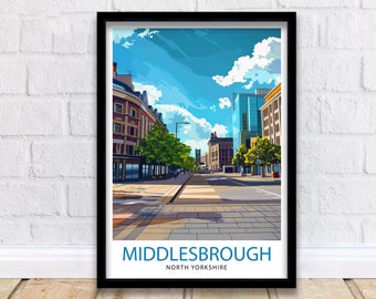 Middlesbrough England Travel Print Wall Decor Wall Art Middlesbrough Wall Hanging Home Décor Middlesbrough Gift Art Lovers British Art Lover