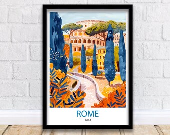 Rome Italy Travel Print  Rome Wall Art Italy Travel Poster Rome Home Decor  Italy Illustration Travel Gift for Rome Italy Wall Art