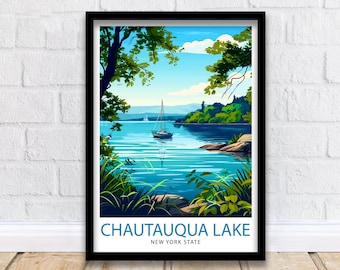 Chautauqua Lake New York Travel Print Wall Decor Wall Art Chautauqua Lake Wall Hanging Home Décor Chautauqua Lake Gift Art Lovers American