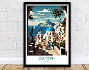 Santorini Art Print  | Santorini Wall Art | Santorini Print | Santorini Poster | Greece Wall Art | Santorini Painting | Santorini Art