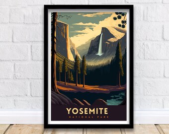 Yosemite National Park Travel Print  | National Park | Yosemite Print | Yosemite Poster | National Park Poster | National Park Art