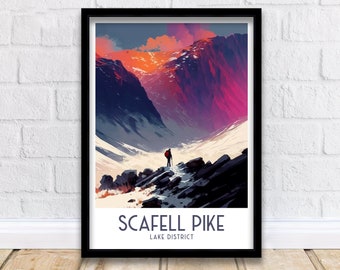 Scafell Pike Print | Lake District Travel Poster