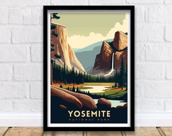 Yosemite National Park Travel Print  | National Park | Yosemite Print | Yosemite Poster | National Park Poster | National Park Art