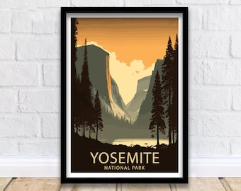 Yosemite National Park Travel Print  | National Park | Yosemite Print | Yosemite Poster | National Park Poster | National Park Art