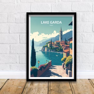 Lake Garda Art Print  | Italy Print | Travel Poster | Lake Garda Wall Art | Lake Garda Poster Travel Art | Lake Garda Art | Lake Garda Italy