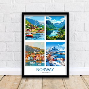 Norway Travel Print Wall Decor Wall Art Norway Wall Hanging Home Décor Norway Gift Art Lovers Norway Art Lover Gift Print Art