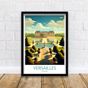 Versailles France Travel Print  Versailles Wall Decor Versailles Poster France Travel Prints Versailles Art Print Versailles Illustration