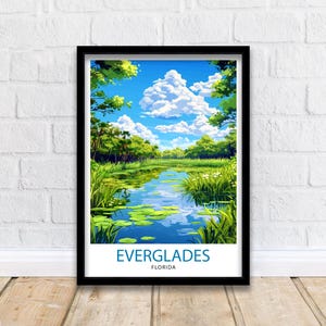 Everglades Florida Travel Poster Everglades National Park Art Scenic Florida Poster Everglades Wildlife Decor Tropical Nature Art