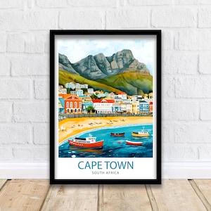 Cape Town South Africa Travel Print Wall Decor Wall Art Cape Town Landscape Wall Hanging Home Décor South African Gift Art Lovers Scenic
