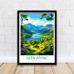 Glen Affric Travel Poster Wall Decor Wall Art Glen Affric Landscape Wall Hanging Home Décor Scottish Highlands Gift Art Lovers Scenic Print