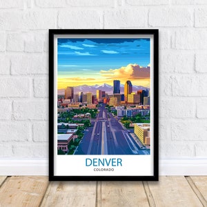 Denver Colorado Travel Print Wall Decor Wall Art Denver Skyline Wall Hanging Home Décor Mile High City Gift Art Lovers Urban Landscape Art