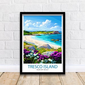 Tresco Island Isles of Scilly Travel Poster Wall Decor Wall Art Tresco Island Landscape Wall Hanging Home Décor Isles of Scilly Gift Art