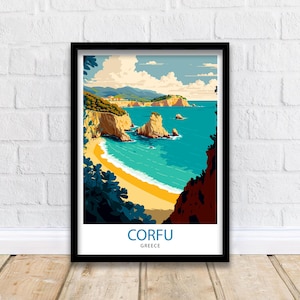 Corfu Travel Print  | Corfu Poster| Greece| Travel Poster| Corfu Print| Greece Poster| Corfu Wall Art| Travel Print| Greece Print| Wall Art