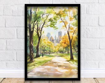 Central Park New York Travel Print Wall Decor Wall Art Central Park Landscape Wall Hanging Home Décor NYC Gift Art Lovers Scenic Print