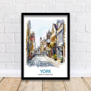York England Travel Poster Wall Decor Wall Art York Landscape Wall Hanging Home Décor English City Gift Art Lovers Historic Print