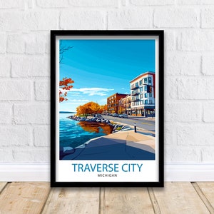Traverse City Michigan Travel Print Wall Decor Wall Art Traverse City Landscape Wall Hanging Home Décor Northern Michigan Gift Art Lovers
