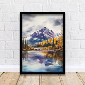 Alaska Watercolor Print Alaskan Landscape Art Alaska Nature Print Watercolor Mountain Art Scenic Alaska Decor