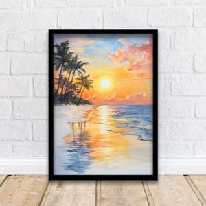 Key West Florida Watercolor Painting Key West Beach Art Florida Print Watercolor Seascape Tropical Art Key West Decor